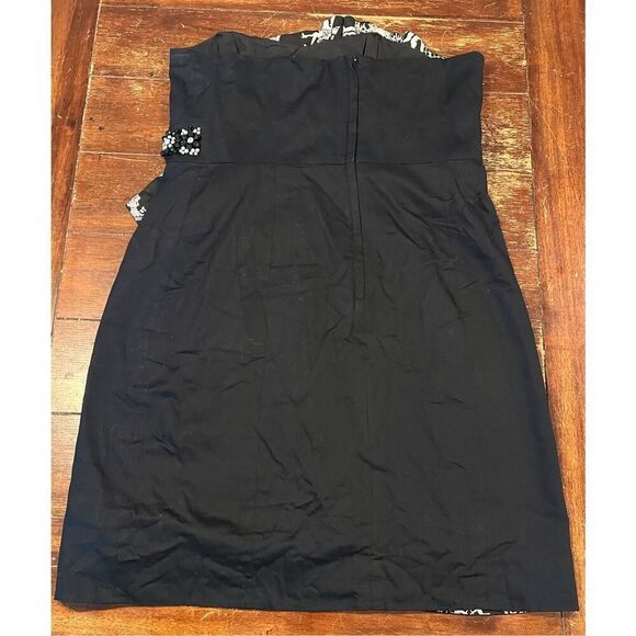Lilly Pulitzer Crystal Black Toile Lining Strapless Beaded Waist Dress - Picture 6 of 9
